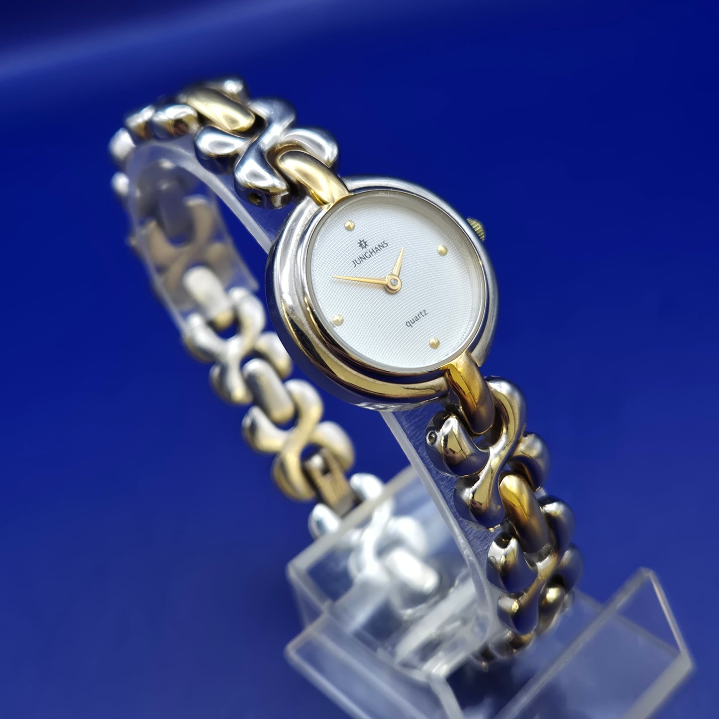 Elegante Junghans Bicolor Damen Uhr – Klassisches Design mit Gliederarmband
