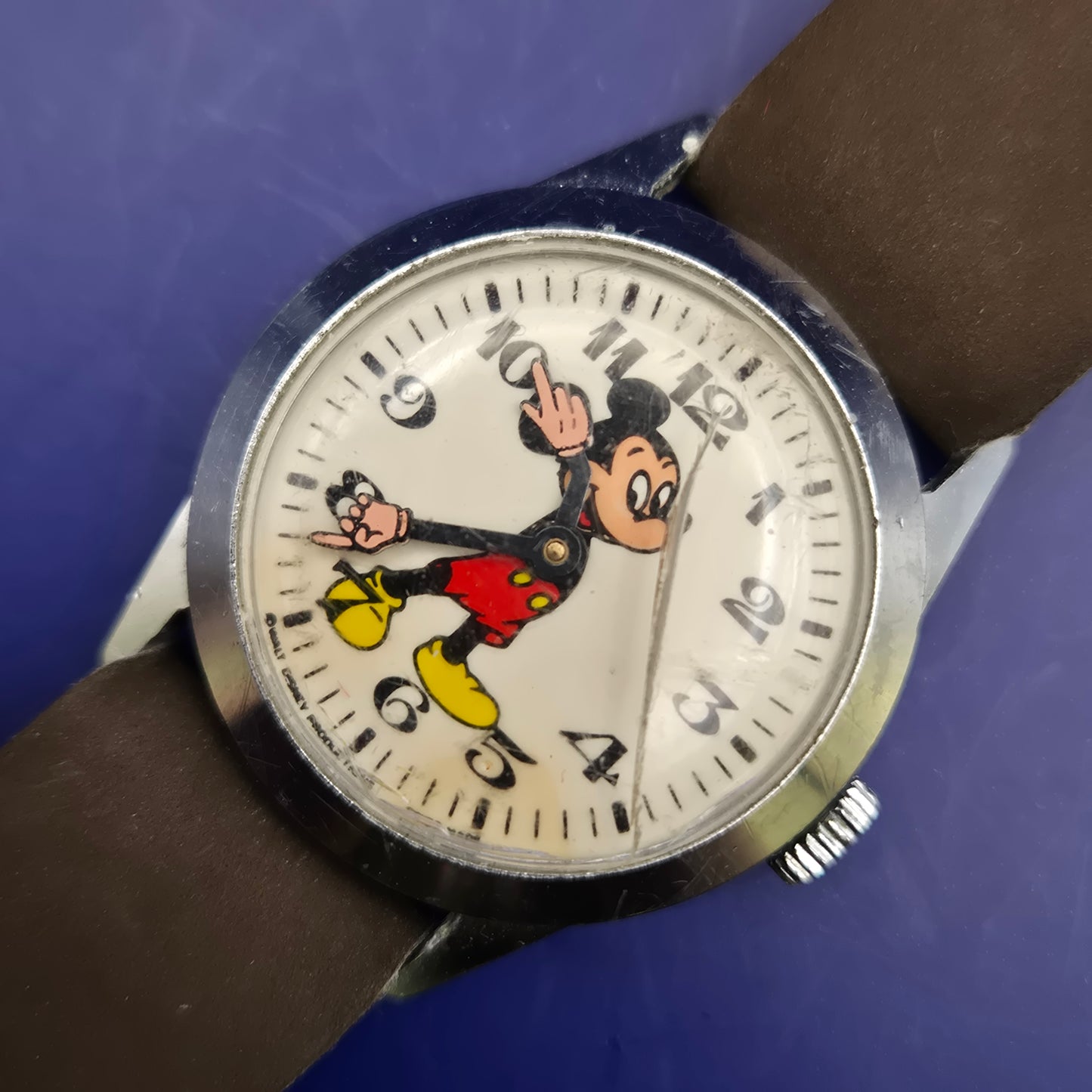 Vintage Mickey Mouse Kinder Uhr – Mechanischer Klassiker Walt Disney