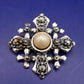 Elegante Brosche im Jerusalemkreuz-Design – Vintage Stil mit Perle