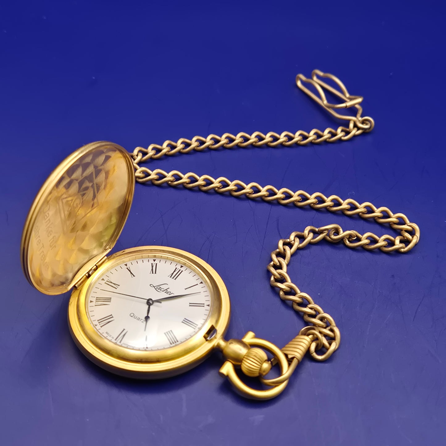 Edle Lacher Goldene Taschen Uhr – Klassisch mit Römischen Ziffern