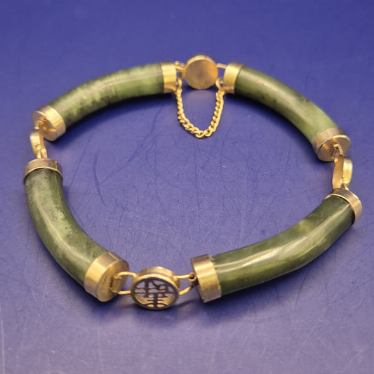 Elegantes Jade Damen Armband – Traditionelles Design mit China-Schriftzeichen