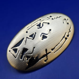 Moderne Abstrakte Vintage Brosche – Kunstvolles Design in Gold-Optik