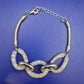 Elegantes Damen Armband in Silber-Optik mit Kristall-Gliedern