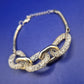 Elegantes Damen Armband in Silber-Optik mit Kristall-Gliedern
