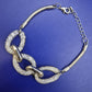Elegantes Damen Armband in Silber-Optik mit Kristall-Gliedern