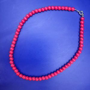 Moderne Rote Holzperlenkette – Eleganter Boho Look für Damen