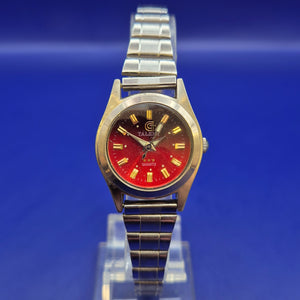 Stilvolle Talent Damen Uhr mit rotem Zifferblatt – Elegantes Design