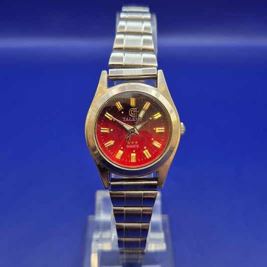 Stilvolle Talent Damen Uhr mit rotem Zifferblatt – Elegantes Design