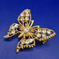 Edle Vintage Schmetterling Brosche – Goldfarben mit Strass Steinen