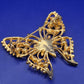 Edle Vintage Schmetterling Brosche – Goldfarben mit Strass Steinen