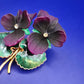 Elegante Vintage Brosche Veilchen – Florales Design mit Strass