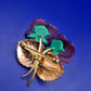 Elegante Vintage Brosche Veilchen – Florales Design mit Strass