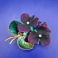 Elegante Vintage Brosche Veilchen – Florales Design mit Strass