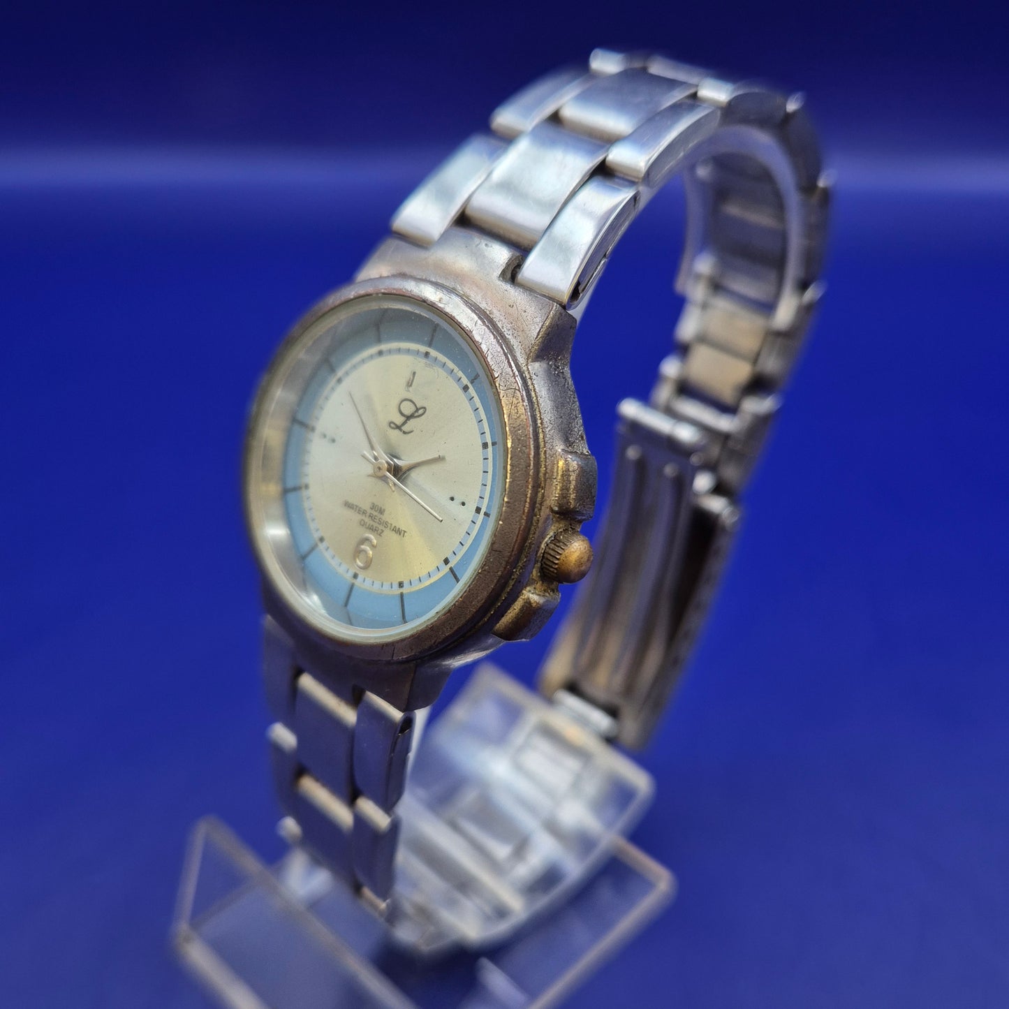 Klassische Meister-Anker Damen Uhr – Zweifarbiges Design mit Hellblauem Ring