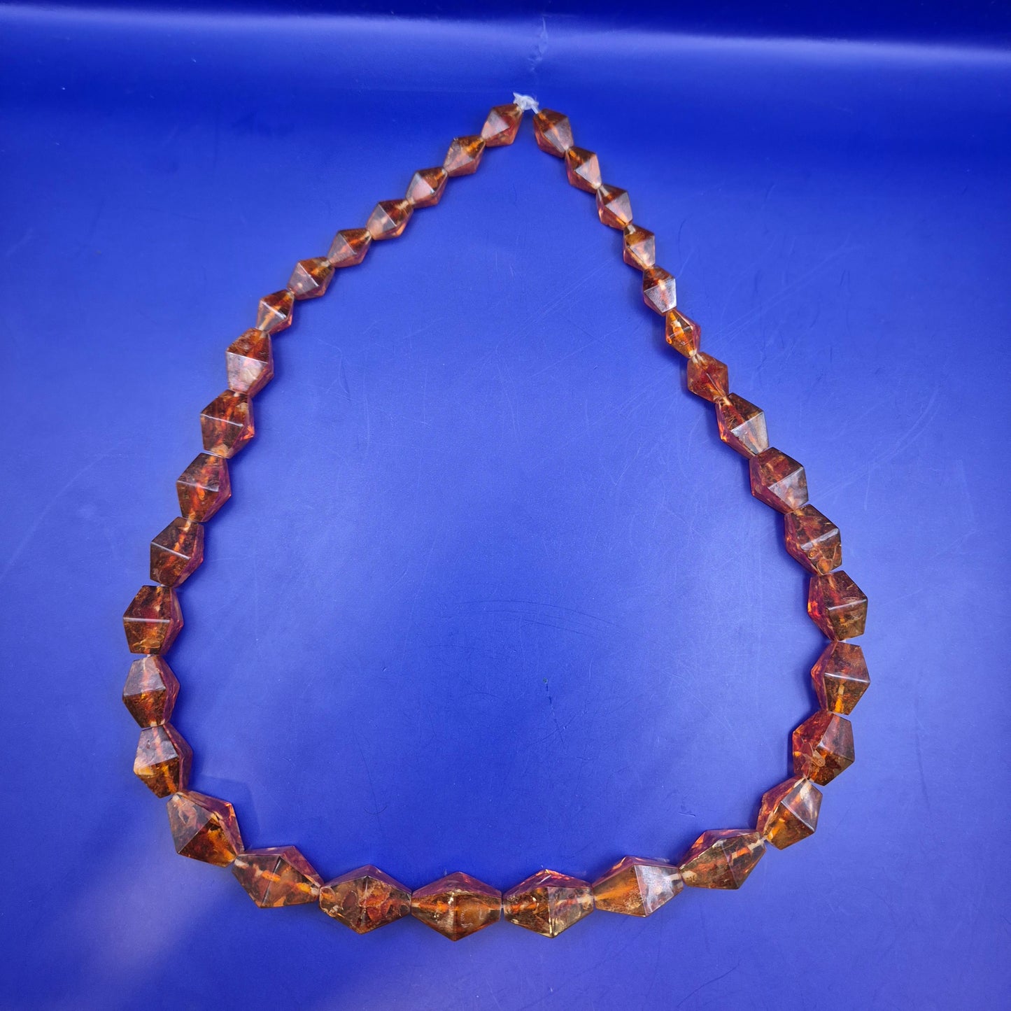 Elegante Bernstein Bernsteinperlen Hals Kette – Einzigartige Bikonische Form