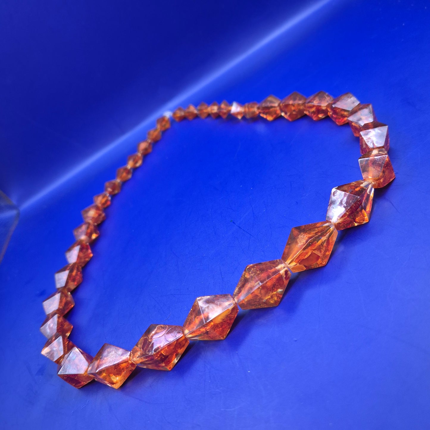 Elegante Bernstein Bernsteinperlen Hals Kette – Einzigartige Bikonische Form