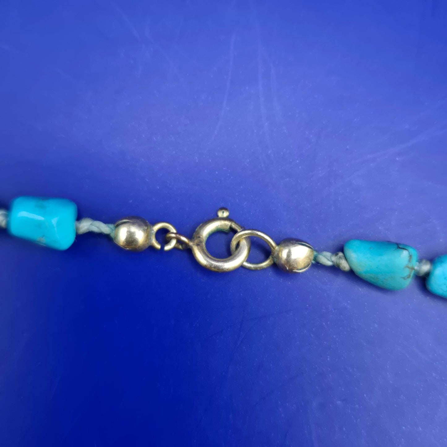 Vintage Türkis Kette mit Naturstein Elementen