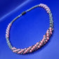 Elegante Vintage Perlenkette mit Spiralmuster und Magnetverschluss