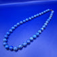 Vintage Damen Kette mit blauen Lapis Lazuli Perlen und Karabinerverschluss