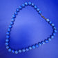 Vintage Damen Kette mit blauen Lapis Lazuli Perlen und Karabinerverschluss