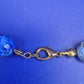 Vintage Damen Kette mit blauen Lapis Lazuli Perlen und Karabinerverschluss