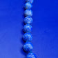 Vintage Damen Kette mit blauen Lapis Lazuli Perlen und Karabinerverschluss