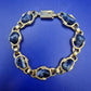 Vintage Armband mit Sodalith Steinen und Gold-Ton Fassung