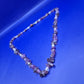 Vintage Kette aus Amethyst Splittern und Mondstein Glasperlen