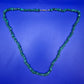 Grüne Stein Chip Kette Malachit Optik Collier Goldfarbener Verschluss Vintage