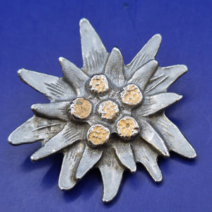 Vintage Edelweiß Brosche Alpen Blume Tracht Schmuck Metall Pin