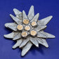 Vintage Edelweiß Brosche Alpen Blume Tracht Schmuck Metall Pin