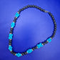 Boho Lavastein Kette mit Türkis Elementen und Strass