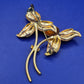 Vintage Brosche Blumenstrauß Goldfarben Elegantes Schmuckstück