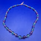 Vintage Kette mit Amethyst und Fluorit Perlen 925 Silber Verschluss