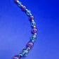 Vintage Kette mit Amethyst und Fluorit Perlen 925 Silber Verschluss