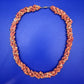 Vintage Naturstein Splitter Kette Orange Rot – Gedrehtes Design