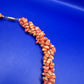 Vintage Naturstein Splitter Kette Orange Rot – Gedrehtes Design