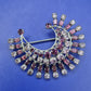 Vintage Brosche Strass LILA | Funkelnde Halbmond Brosche Mode Schmuck