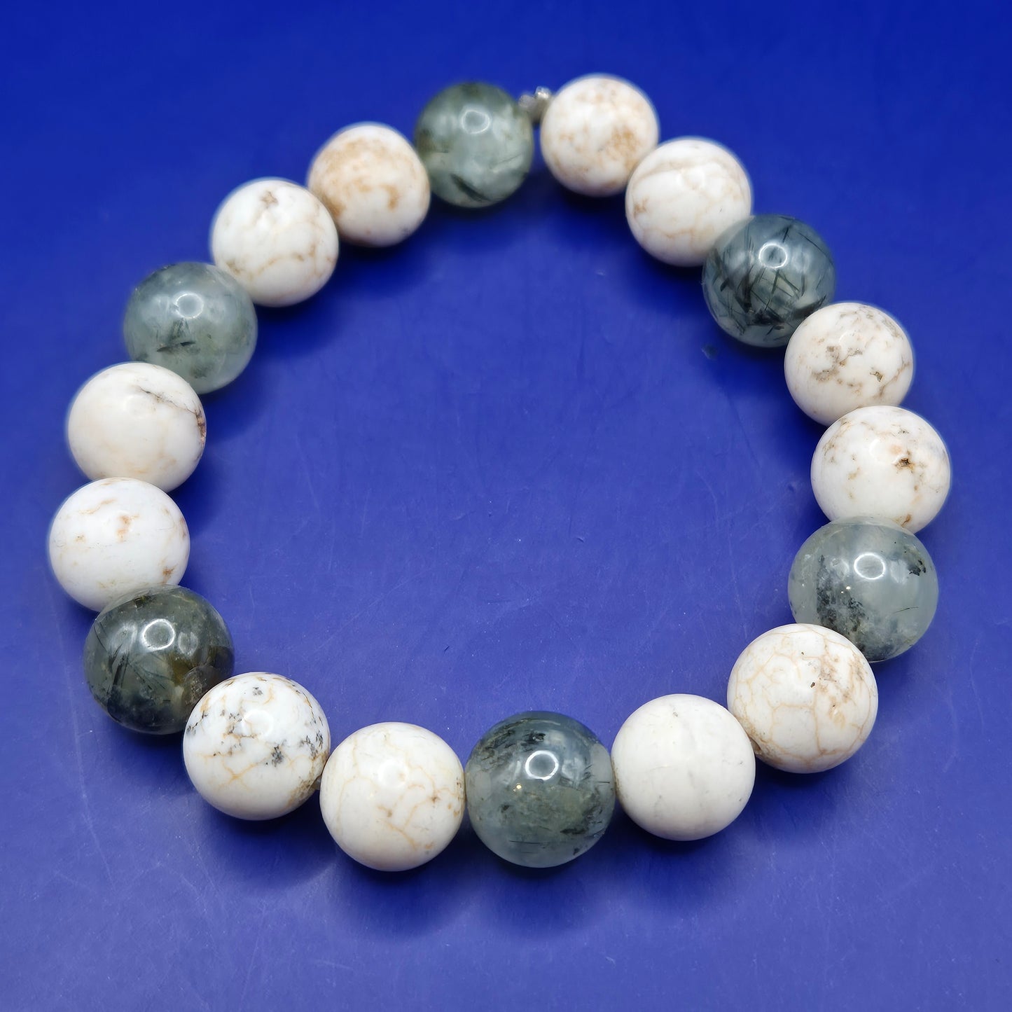 Vintage Armband Perlen Naturstein Quarz Turmalin Damen