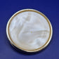Elegante Vintage Brosche Perlmutt Optik Goldfarben Rund