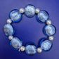 Blaues Murano Glas Folien Armband mit Perlen Vintage