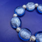 Blaues Murano Glas Folien Armband mit Perlen Vintage