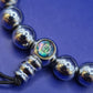 Silberfarbenes Perlen Armband mit Türkis & Abalone Inlays