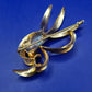 Elegante Vintage Brosche Goldfarben Wellen Design