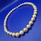 Elegante Perlenkette mit großen Naturperlen und 925er Silber Verschluss