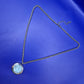 Vintage Edelstahl Kette mit Larimar Stein Anhänger