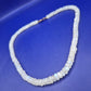 Vintage Mondstein Kette Collier mit facettierten Perlen und Verschluss