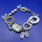 Vintage Statement Armband mit Perlen, Perlmutt und blauen Akzenten