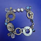 Vintage Statement Armband mit Perlen, Perlmutt und blauen Akzenten