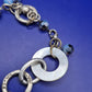 Vintage Statement Armband mit Perlen, Perlmutt und blauen Akzenten